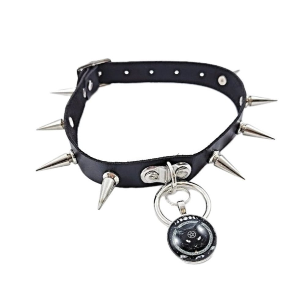 Spiked goth collar cat handmade alternative E girl